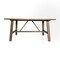 Merrick Lane Mabel Farmhouse Trestle Coffee Table, Solid Wood Rustic Accent Table